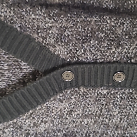𝅺roots marled charcoal chunky knit v-neck button front cardigan - Picture 5 of 6